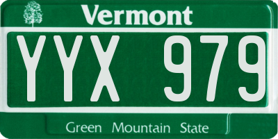 VT license plate YYX979