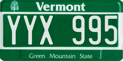 VT license plate YYX995