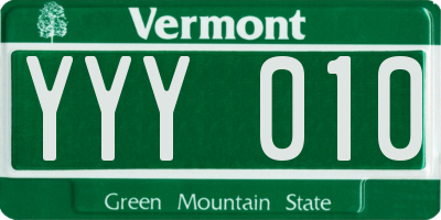 VT license plate YYY010