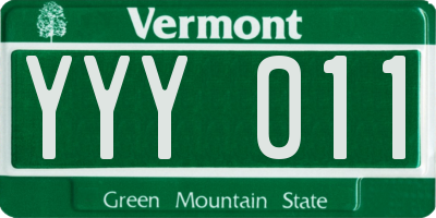 VT license plate YYY011