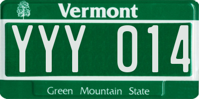 VT license plate YYY014