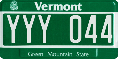 VT license plate YYY044