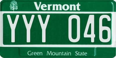 VT license plate YYY046