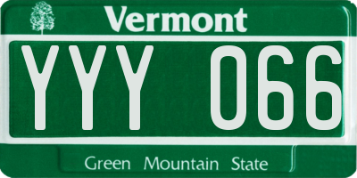 VT license plate YYY066