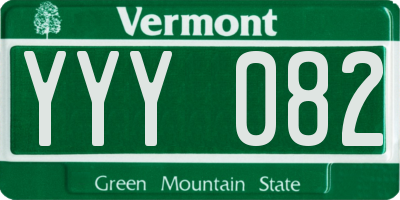 VT license plate YYY082