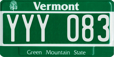 VT license plate YYY083