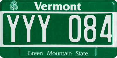 VT license plate YYY084