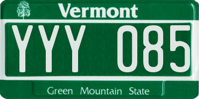 VT license plate YYY085