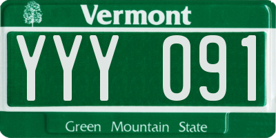 VT license plate YYY091