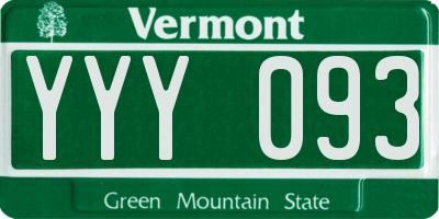 VT license plate YYY093