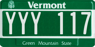 VT license plate YYY117