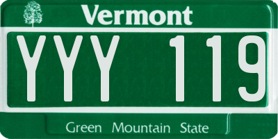 VT license plate YYY119