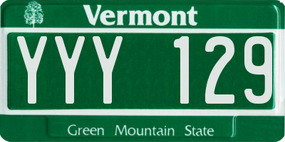 VT license plate YYY129