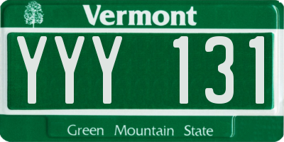 VT license plate YYY131
