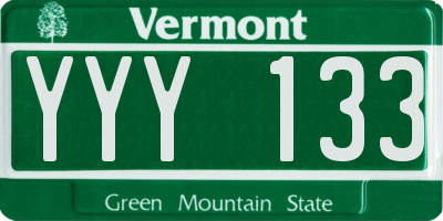 VT license plate YYY133