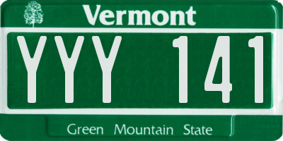 VT license plate YYY141