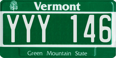 VT license plate YYY146