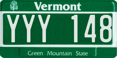 VT license plate YYY148