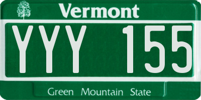 VT license plate YYY155