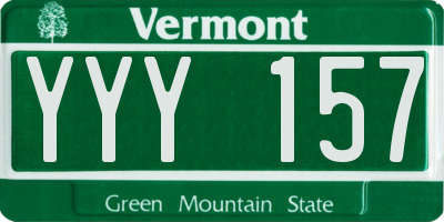 VT license plate YYY157