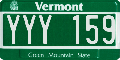 VT license plate YYY159