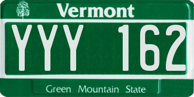 VT license plate YYY162