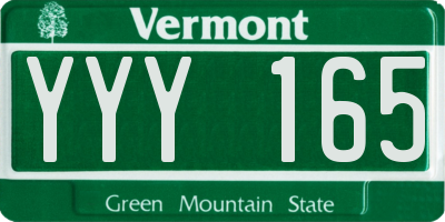 VT license plate YYY165