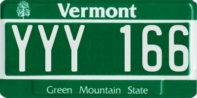 VT license plate YYY166