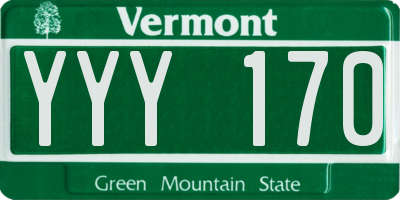 VT license plate YYY170