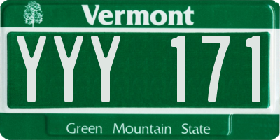 VT license plate YYY171