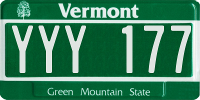 VT license plate YYY177