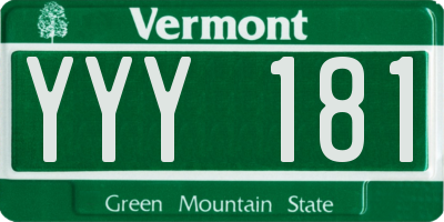 VT license plate YYY181