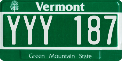 VT license plate YYY187