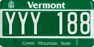 VT license plate YYY188