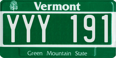 VT license plate YYY191