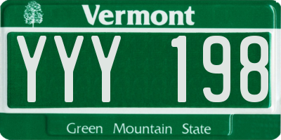 VT license plate YYY198