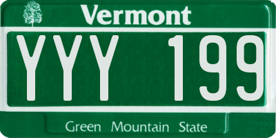 VT license plate YYY199