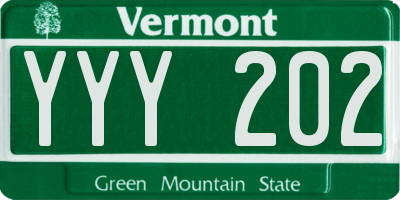 VT license plate YYY202