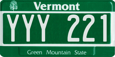 VT license plate YYY221