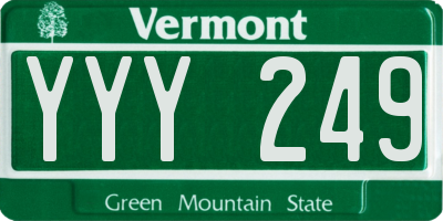 VT license plate YYY249