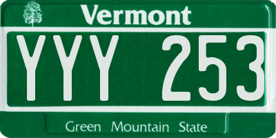 VT license plate YYY253