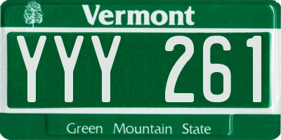 VT license plate YYY261