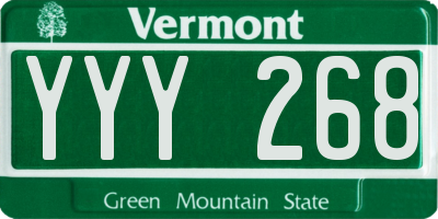 VT license plate YYY268