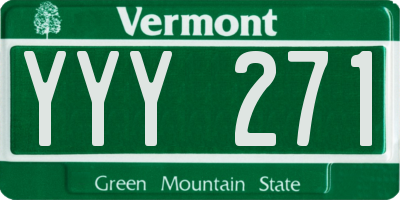 VT license plate YYY271