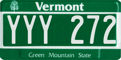 VT license plate YYY272