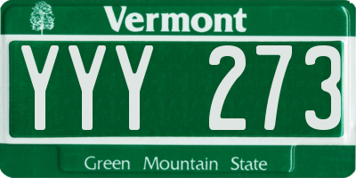 VT license plate YYY273