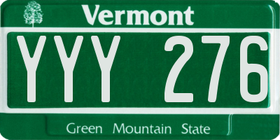 VT license plate YYY276
