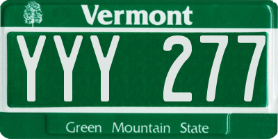 VT license plate YYY277