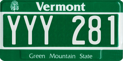 VT license plate YYY281