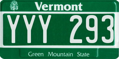 VT license plate YYY293